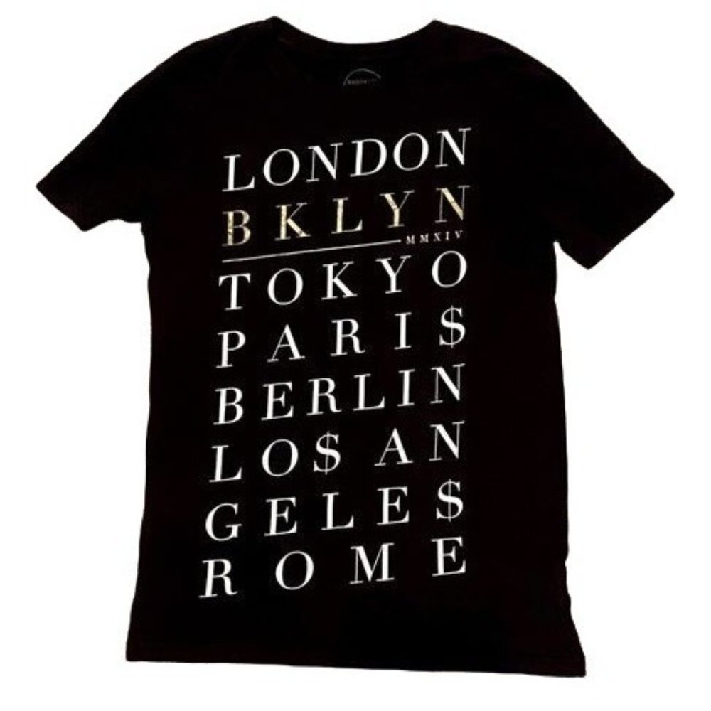 Brooklyn Calling N.Y.C Cotton Black Tee XS